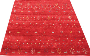Hand-Woven Loribaft Gabbeh Rug