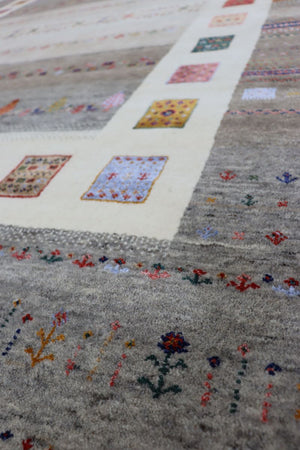 Hand-Woven Loribaft Gabbeh Rug