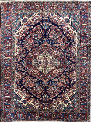 Antique Hand-Knotted Persian Malayer Rug
