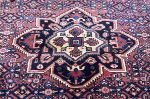 Hand-Knotted Tribal Persian Hossainabad Rug