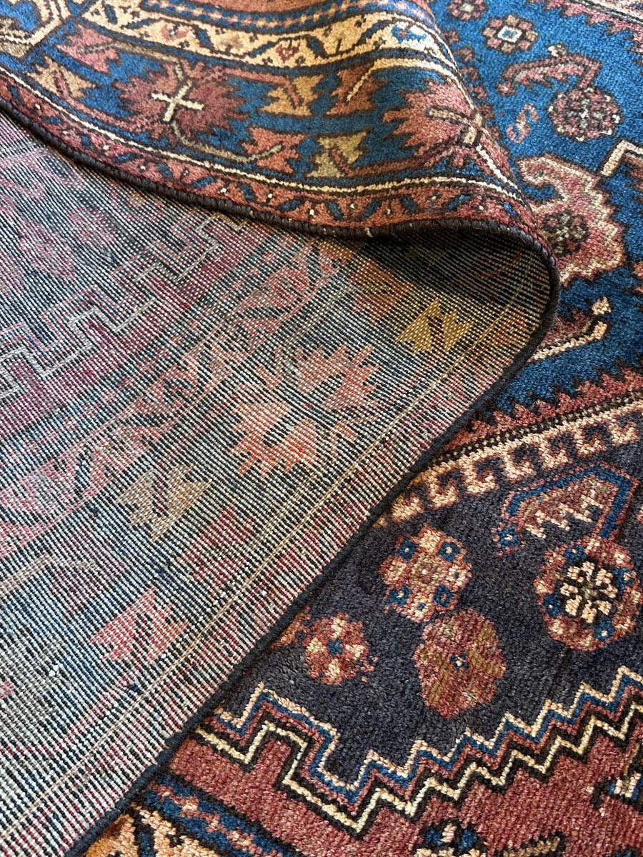 Hand-Knotted Tribal Persian Khamseh Rug