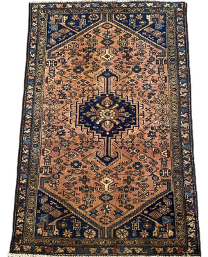 Hand-Knotted Tribal Persian Khamseh Rug