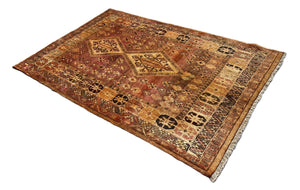 Hand-Knotted Nomadic Persian Qashqaie Rug