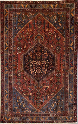 Hand-Knotted Tribal Persian Khamseh Rug