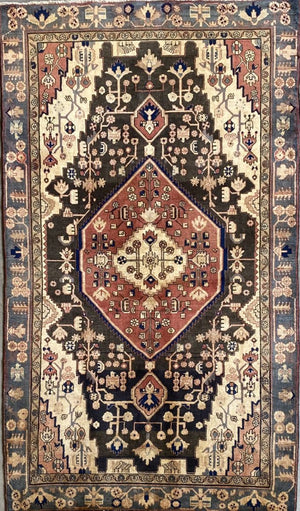 Hand-Knotted Tribal Persian Khamseh Rug