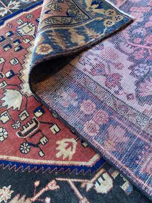 Hand-Knotted Tribal Persian Khamseh Rug