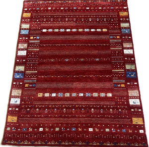 Hand-Woven Loribaft Gabbeh Rug