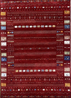 Hand-Woven Loribaft Gabbeh Rug