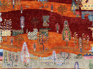 Hand-Woven Loribaft Gabbeh Rug