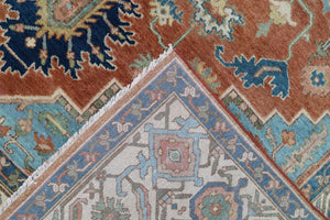 Hand-Woven Serapi Heriz Design Carpet