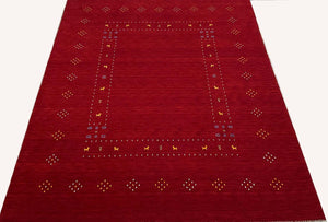 Hand-Woven Loribaft Gabbeh Rug