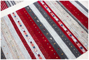 Hand-Woven Loribaft Gabbeh Carpet