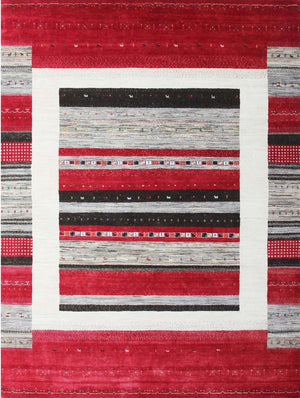 Hand-Woven Loribaft Gabbeh Carpet
