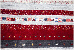 Hand-Woven Loribaft Gabbeh Carpet