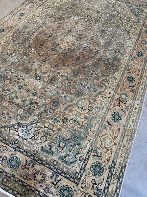 Handmade Vintage Over-Dyed Persian Tabriz Mahi