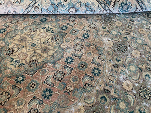 Handmade Vintage Over-Dyed Persian Tabriz Mahi