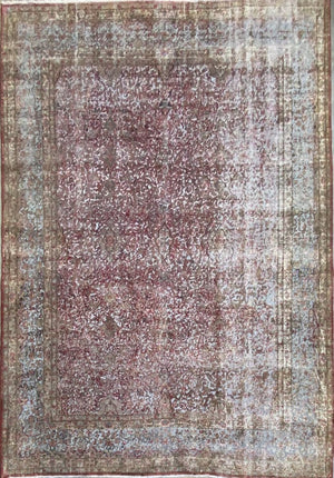 Handmade Vintage Over-dyed Persian Kerman