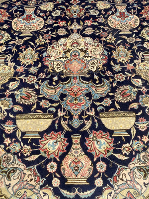 Hand-Knotted Persian Kashmar Carpet