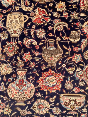 Hand-Knotted Persian Kashmar Carpet