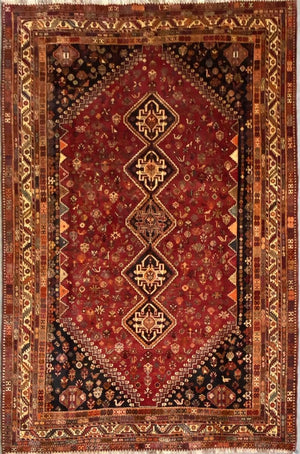 Hand-Knotted Tribal Persian Qashqaie Carpet