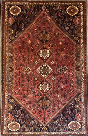 Circa 1970s Hand-Knotted Nomadic Persian Qashqaie Carpet
