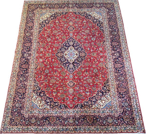 Hand-Knotted Persian Kashan Carpet