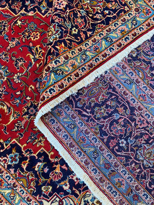 Hand-Knotted Persian Kashan Carpet
