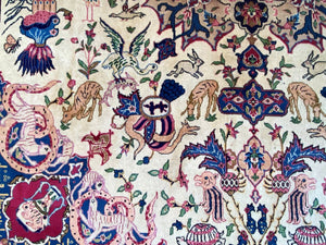 Antique Hand-Knotted Persian Kerman Carpet