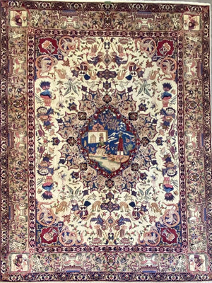 Antique Hand-Knotted Persian Kerman Carpet