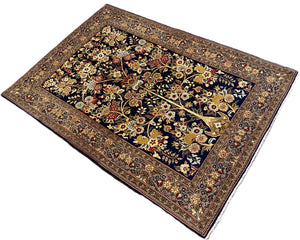 Fine Hand-Knotted Persian Qum Carpet