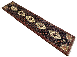 Hand-Knotted Tribal Persian Senneh Hall Runner