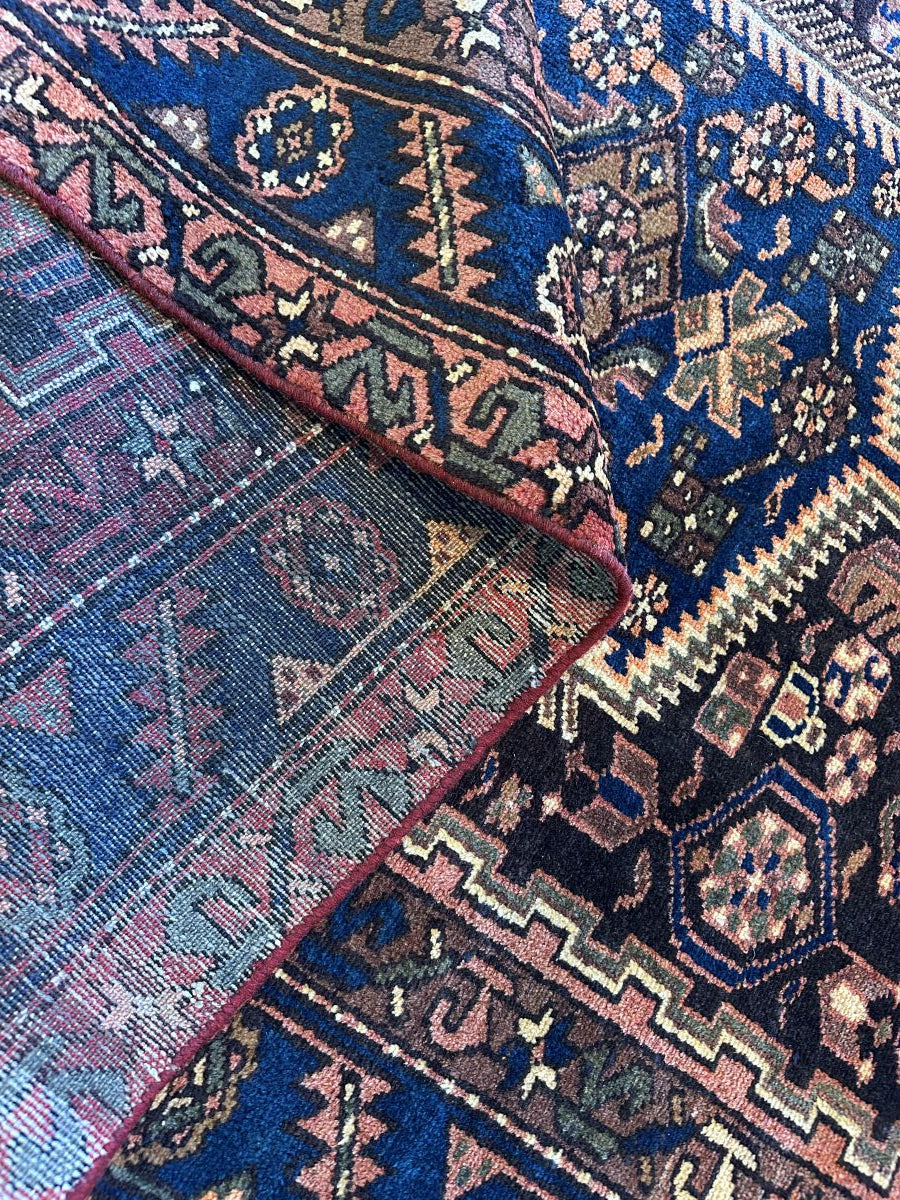 Hand-Knotted Tribal Persian Khamseh Rug