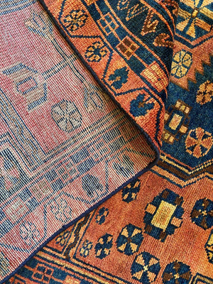 Hand-Knotted Tribal Persian Nahavand Rug