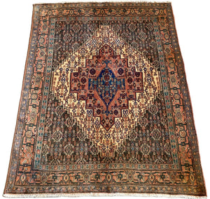 Hand-Knotted Tribal Persian Senneh Rug