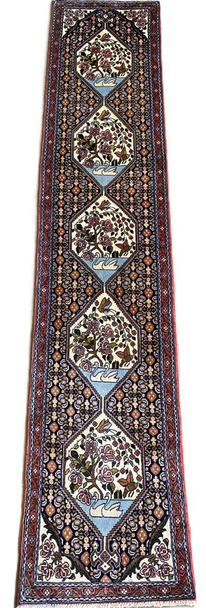 Hand-Knotted Tribal Persian Senneh Runner