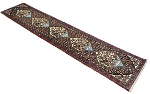 Hand-Knotted Tribal Persian Senneh Runner