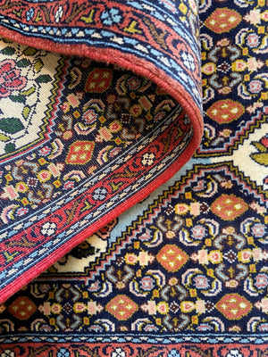 Hand-Knotted Tribal Persian Senneh Runner