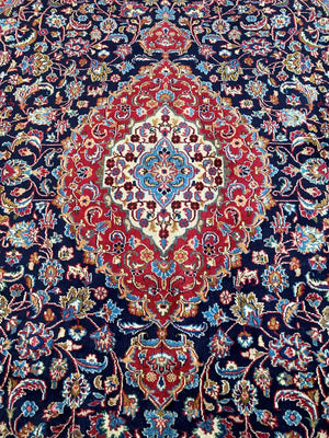 Hand-Knotted Persian Kashmar Carpet