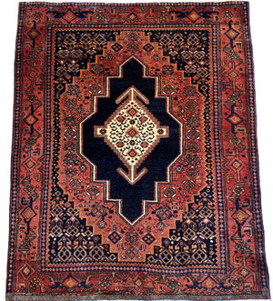 Hand-Knotted Tribal Persian Senneh Sanandaj Rug