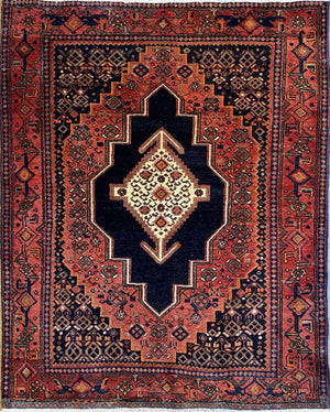 Hand-Knotted Tribal Persian Senneh Sanandaj Rug