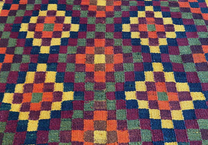 Hand-Woven Tribal Persian Qashqaie Kilim
