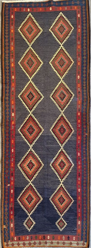 Hand-Woven Tribal Persian Qashqaie Kilim