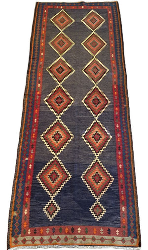 Hand-Woven Tribal Persian Qashqaie Kilim