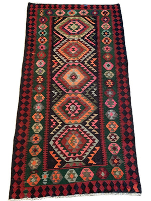 Hand-Woven Tribal Persian Qashqaie Kilim