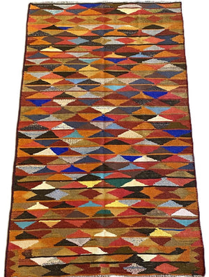 Hand-Woven Tribal Persian Qashqaie Kilim