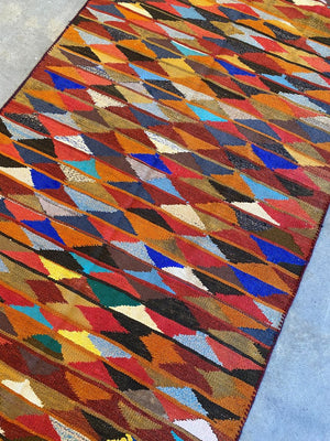 Hand-Woven Tribal Persian Qashqaie Kilim