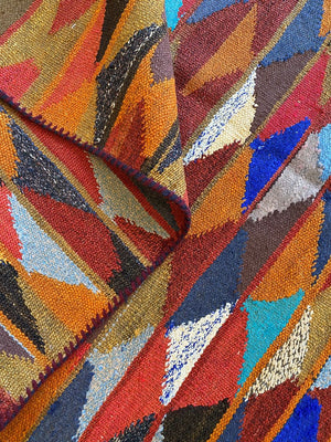 Hand-Woven Tribal Persian Qashqaie Kilim