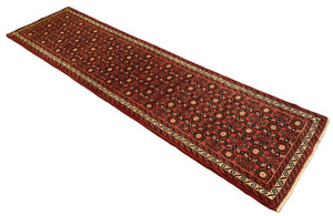 Hand-Knotted Persian Hossainabad Runner