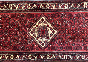 Hand-Knotted Persian Hossainabad Runner