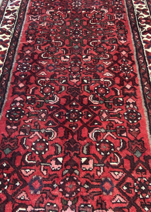 Hand-Knotted Persian Hossainabad Runner